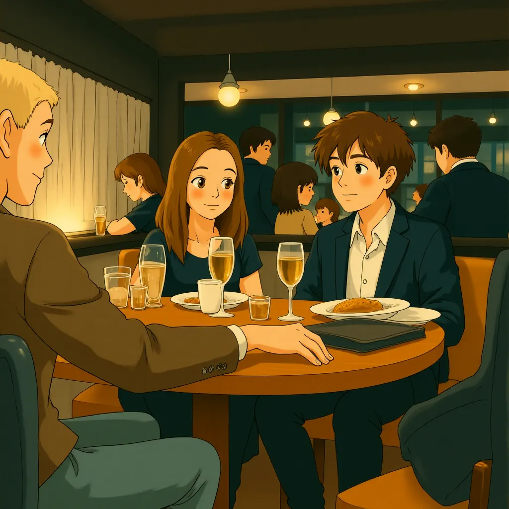 Kevin Kline, Natalie Portman, and Ashton Kutcher in No Strings Attached (2011) - Anime style