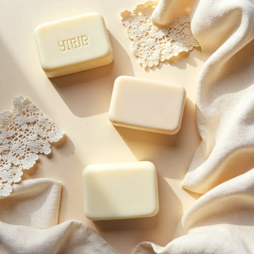 Neutral Aesthetic Flat Lay: Soap, Clips & Textiles