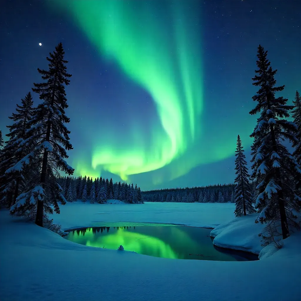 Aurora over Tampere Forest, Finland