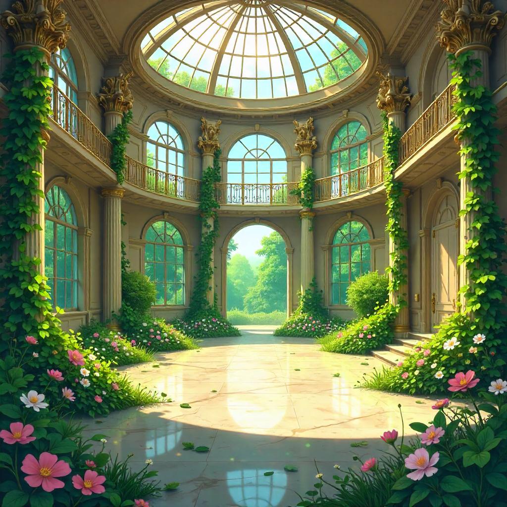 Meadow Atrium: Anime Mansion Oasis