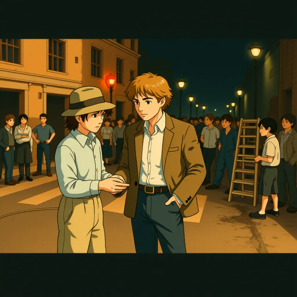 Woody Allen and Owen Wilson in Midnight in Paris (2011) - Anime style