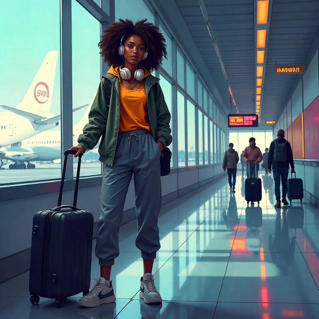 Terminal Glow: Portrait in an Airport Terminal