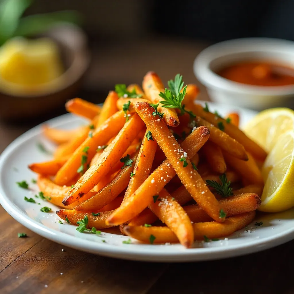 Herb-Garnished Crispy Sweet Potato Fries