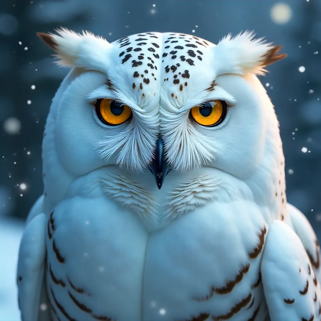 Intense Snowy Owl Gaze in Winter Light