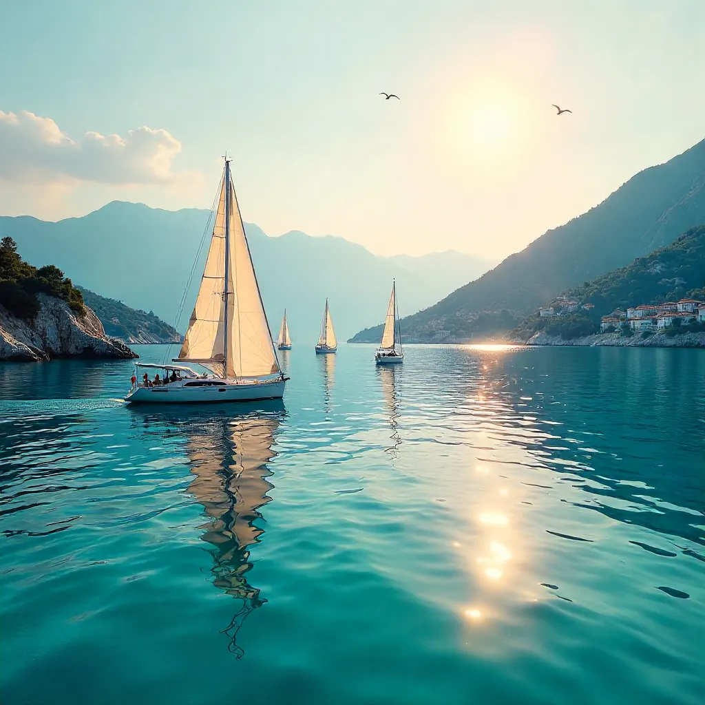 Sailboats Over the Aegean: İzmir's Mountain Backdrop