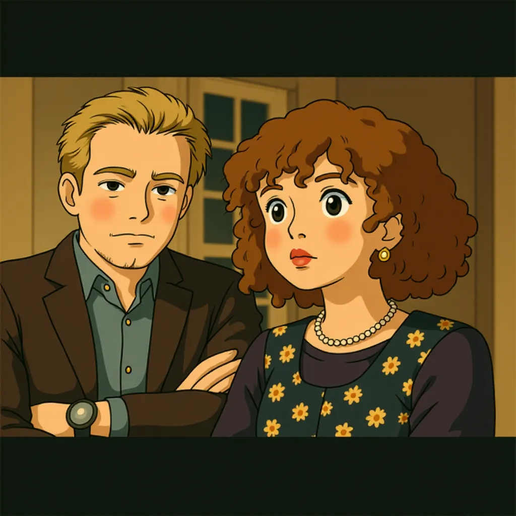 Jesse Plemons and Jessie Buckley in I'm Thinking of Ending Things (2020) - Anime style