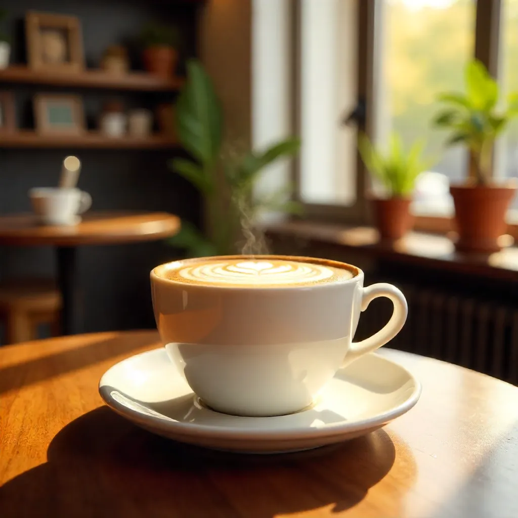 Cozy Latte Pause in a Quiet Coffee Shop