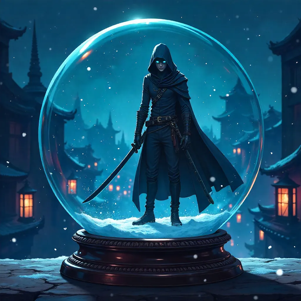 Snow Globe Assassin: Anime Style in Glass