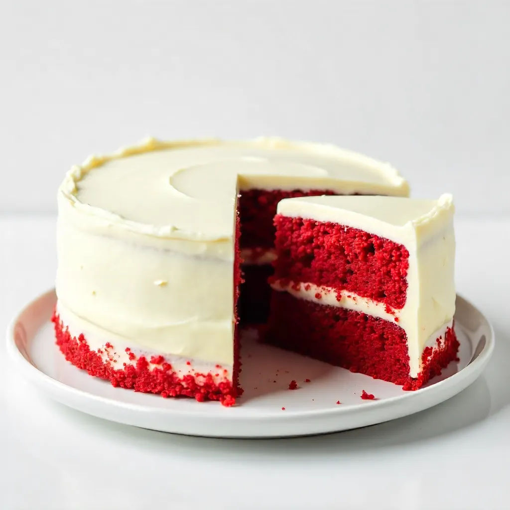 Appetizing Red Velvet Cake with Slice Cut Out