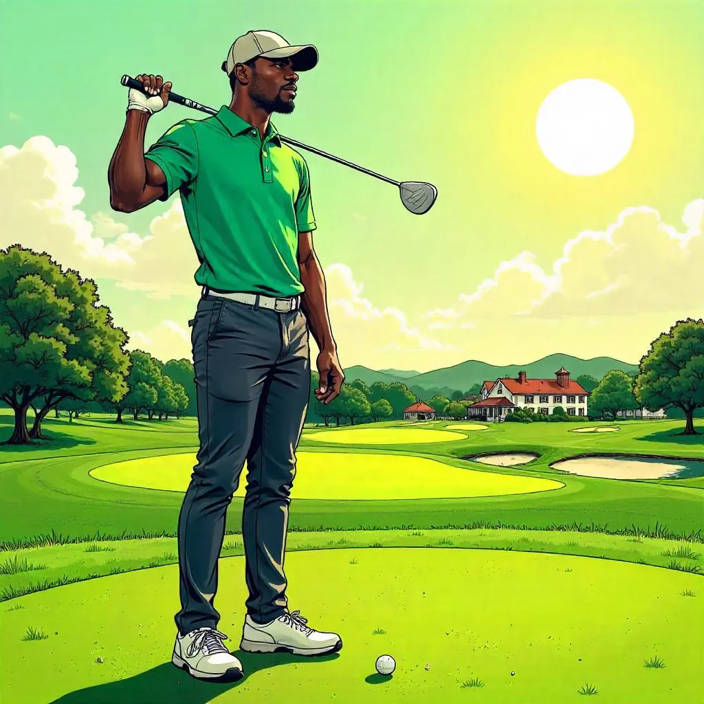 Super Swing: Young Black Pro on a Golf Course