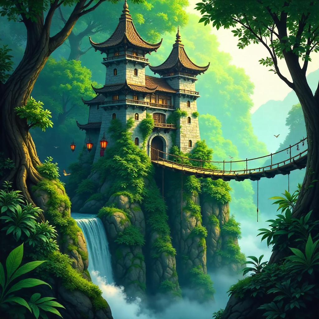 Castle in the Jungle Canopy, Anime Style