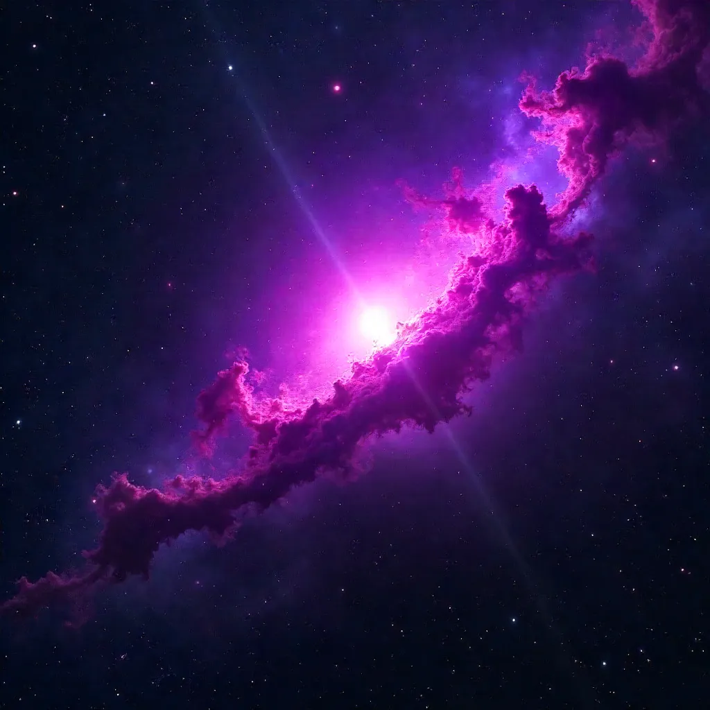 Purple Orion Nebula Amidst Distant Stars