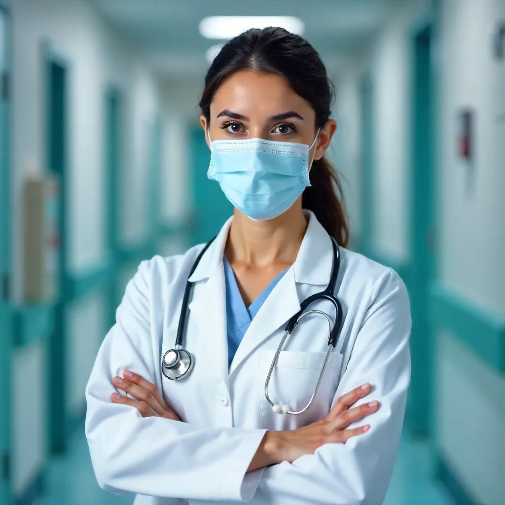 Portrait of a Confident Female Doctor in Mask