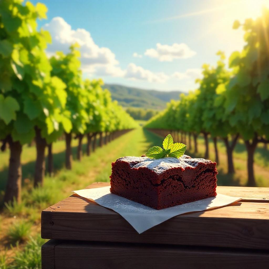 Brownie in a Sunlit Vineyard - Digital Art