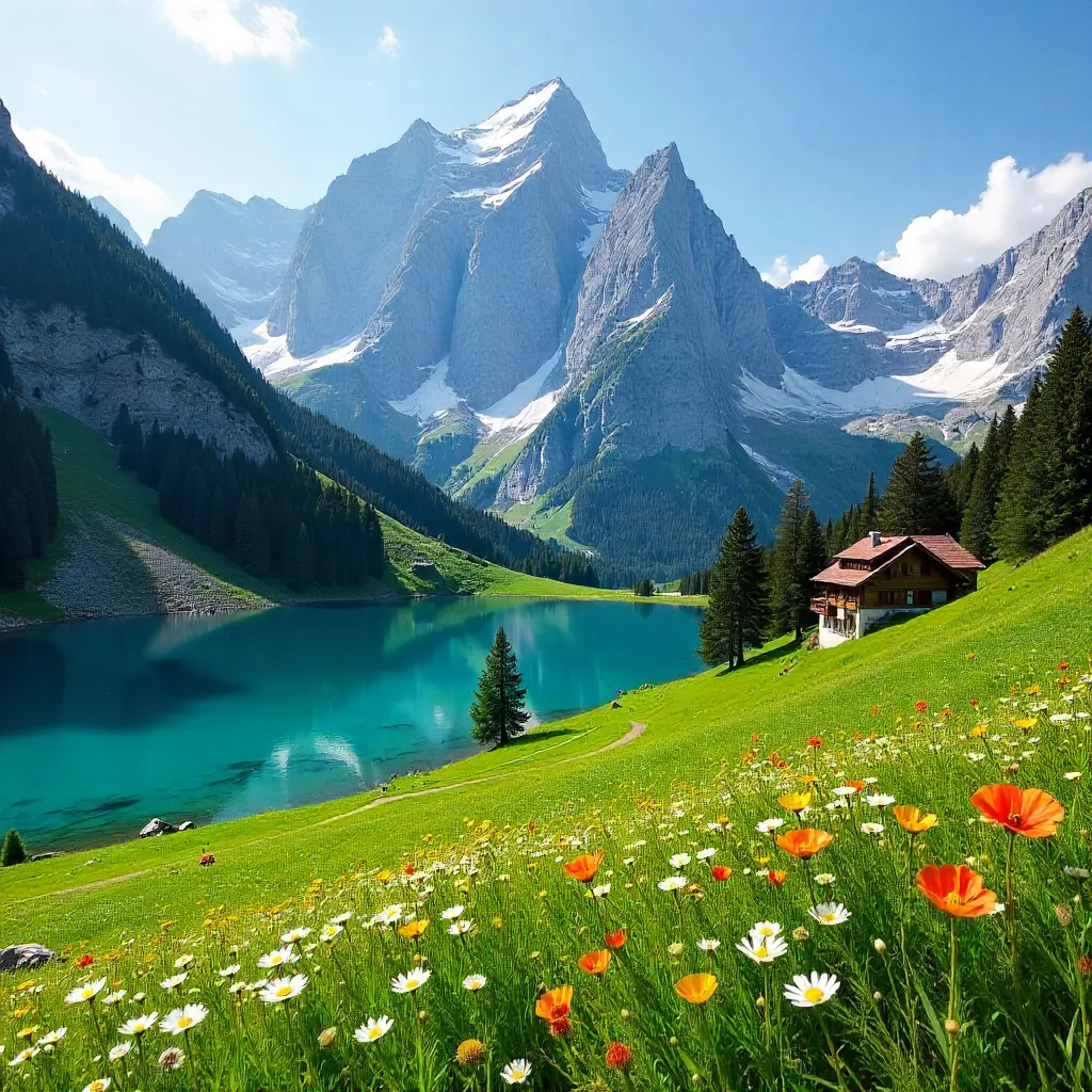 Snow-Kissed Austrian Alps in Summer