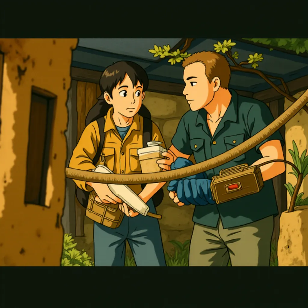 Laurence Fishburne and Adrien Brody in Predators (2010) - Anime style