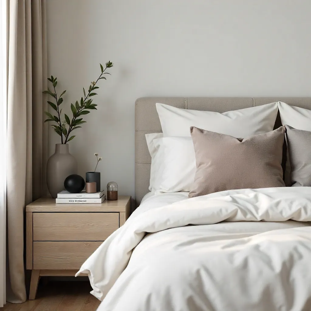Minimalist Modern Bedroom with Plush Pillows