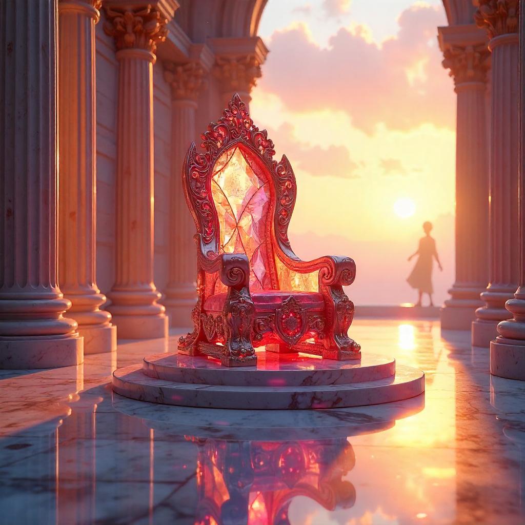 Crystal Throne at Sunset: 3D Render