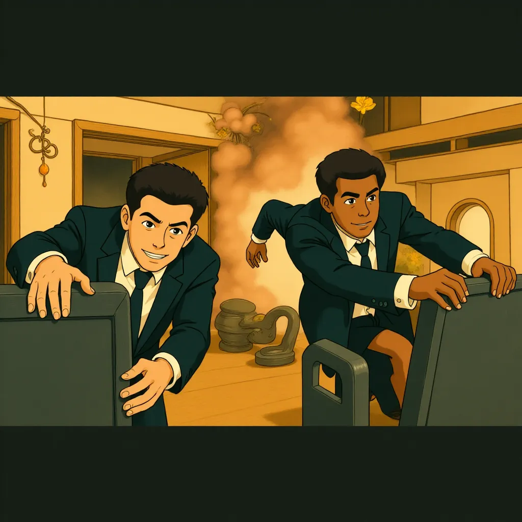 Idris Elba and John Cena in Heads of State (2025) - Ghibli style