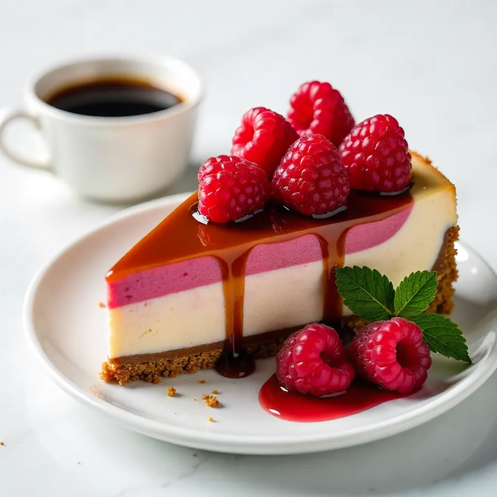 Raspberry Coffee Dessert on White Background