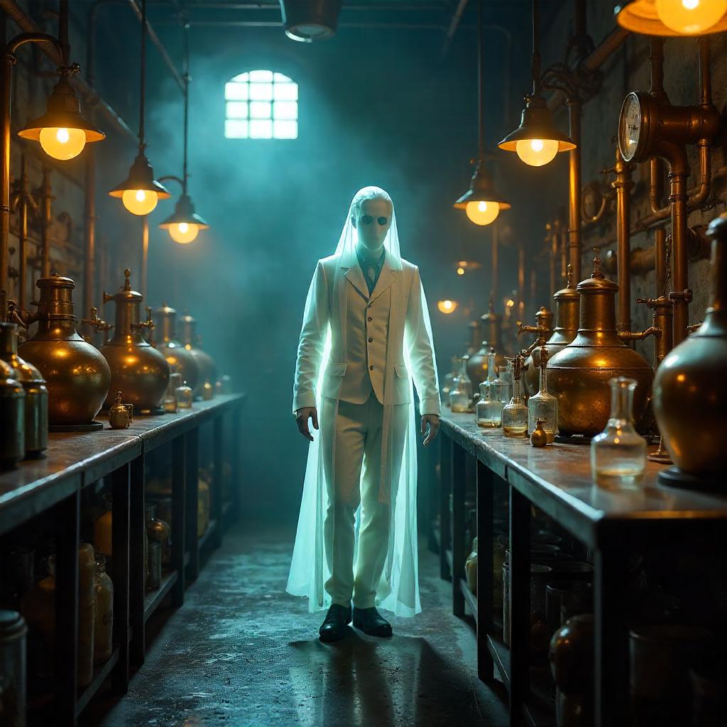 Specter in a Brass Laboratory (Photorealistic)