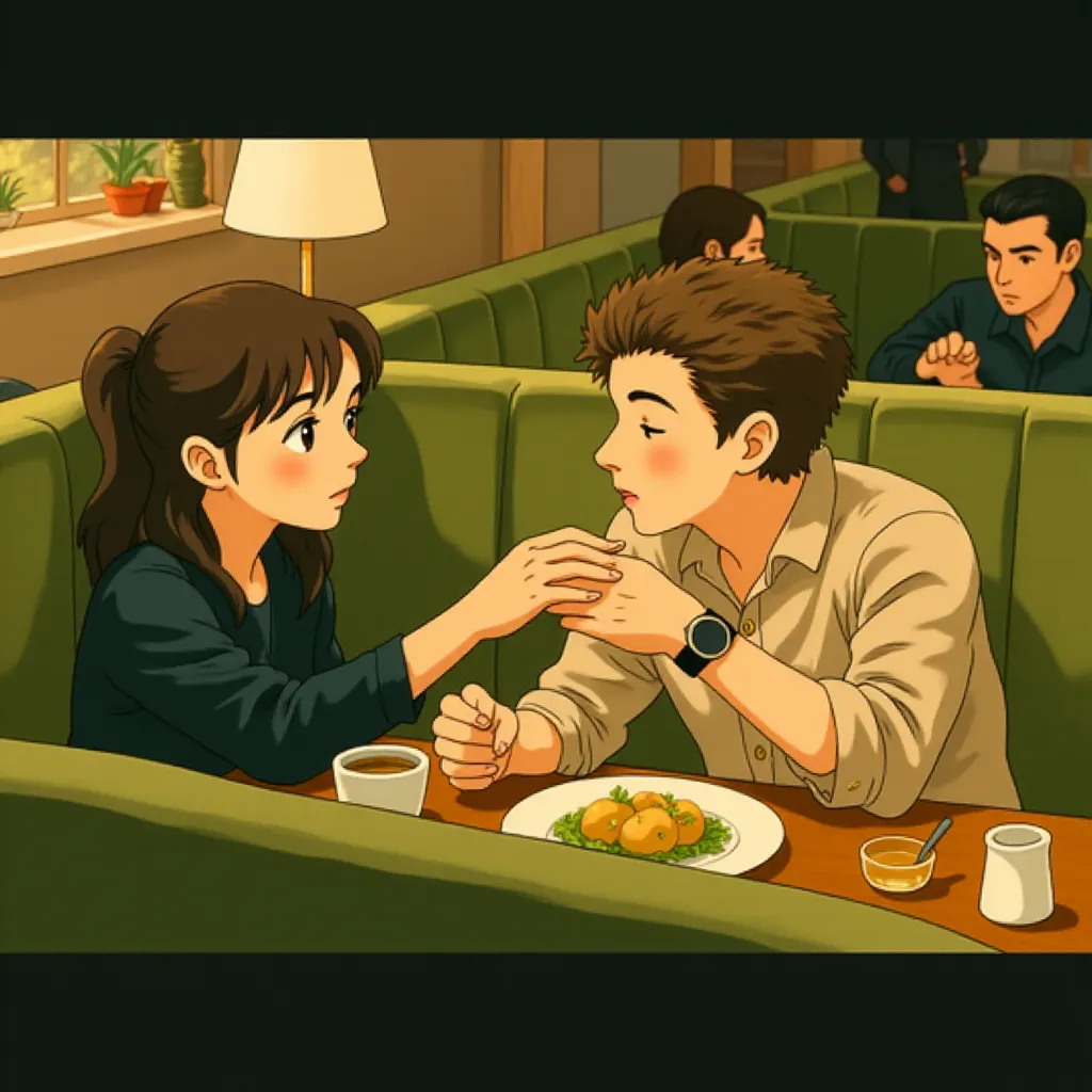 Pedro Pascal and Dakota Johnson in Materialists (2025) - Ghibli style