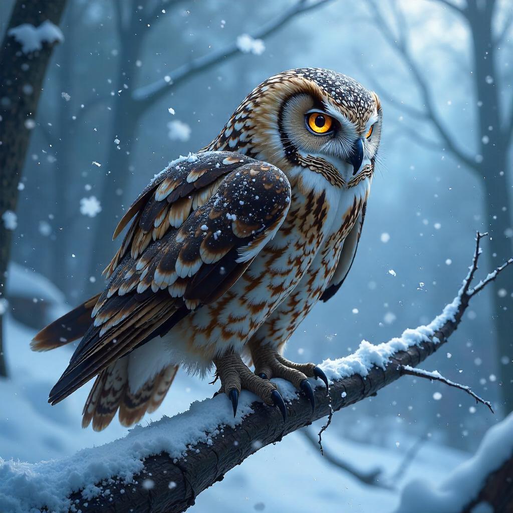 Owl in a Blizzard - Concept Art Portrait