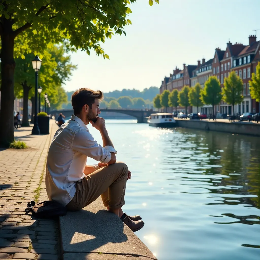 Solitary Thought by Lille's Riverside