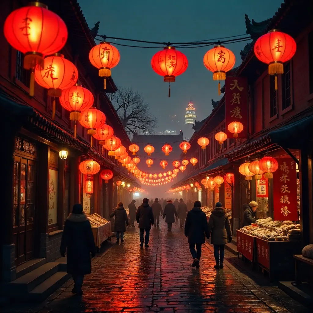 Nanjing Red Lanterns Bless Chinese New Year