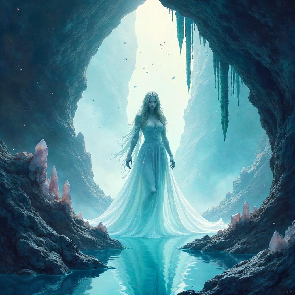 Banshee in a Crystal Cave, Watercolor Dream