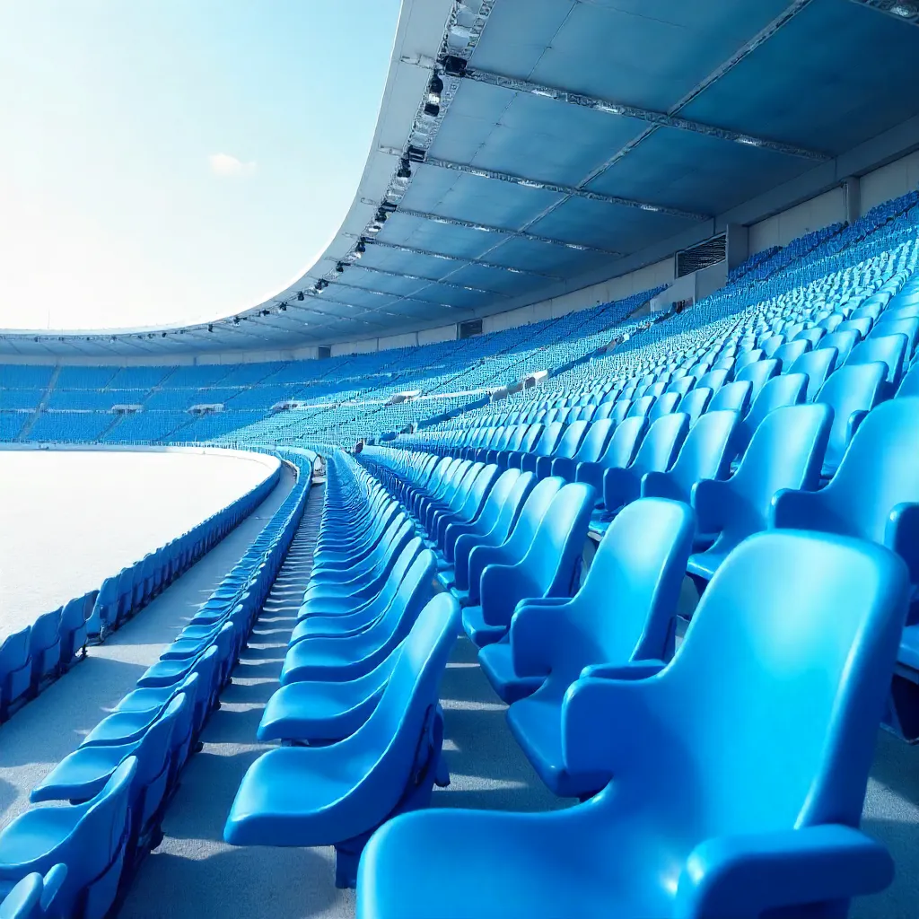 Blue Stadium Seats Pattern with Copy Space
