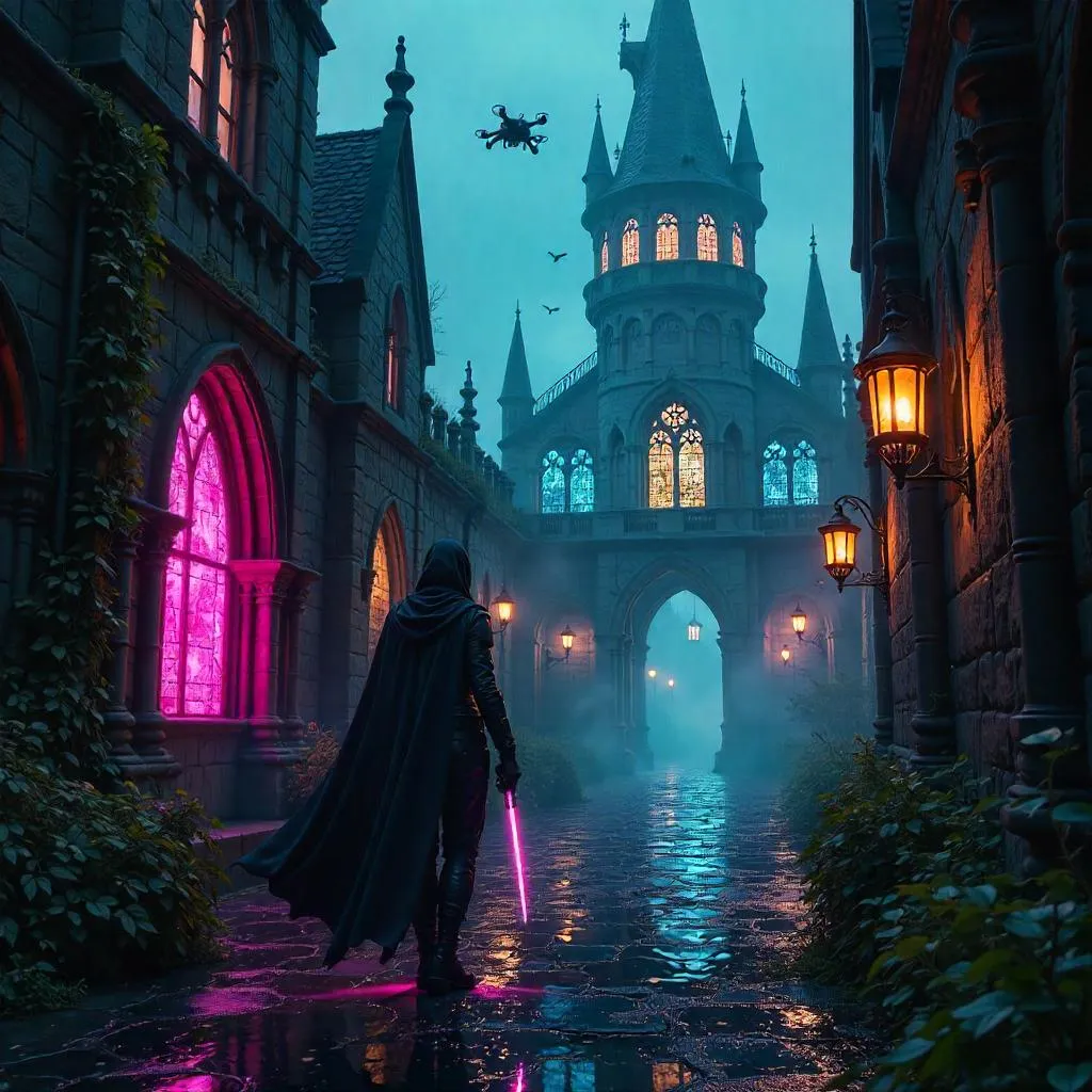 Neon Assassin in the Enchanted Castle