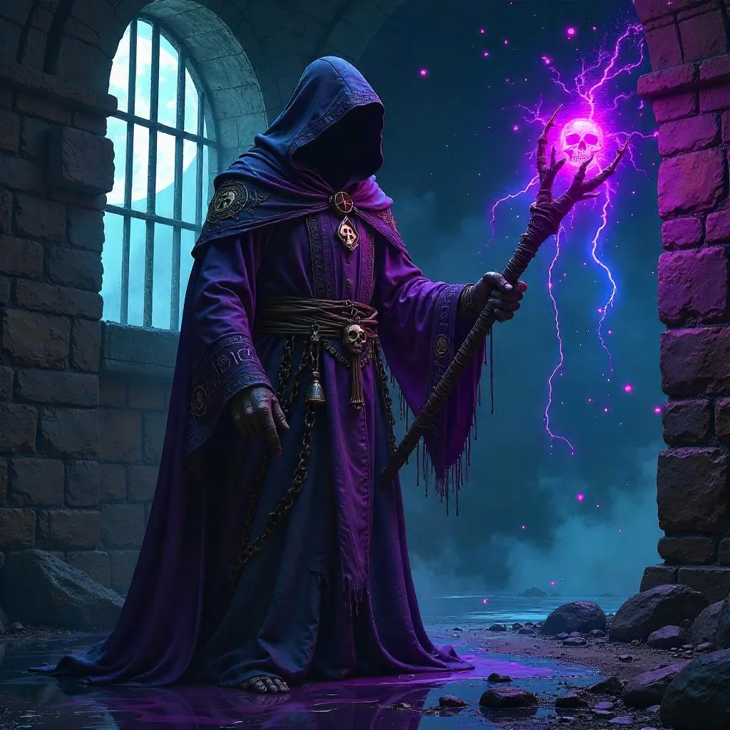 Necromancer in Neon Prison – Digital Dark Fantasy