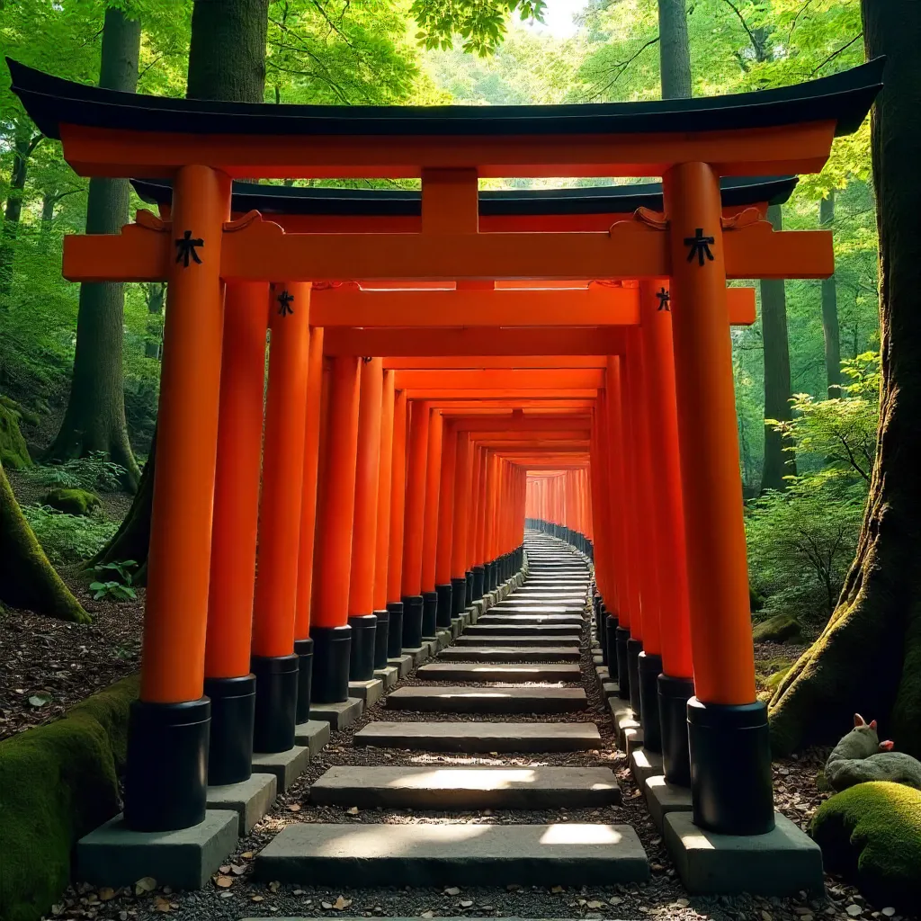 Torii Gate Corridor at Fushimi Inari Shrine, Kyoto
