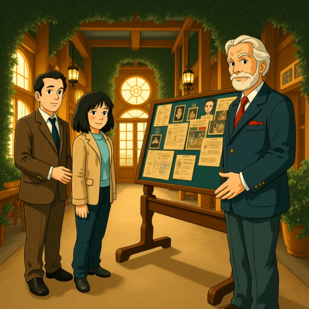 Pierce Brosnan, Helen Mirren, and Ben Kingsley in The Thursday Murder Club (2025) - Ghibli style