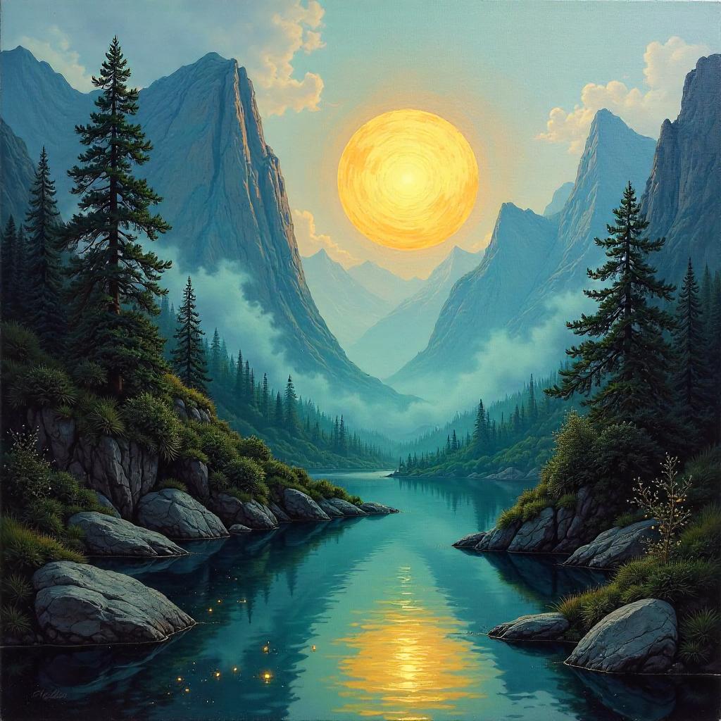 Enchanted Orb in a Mountain Valley