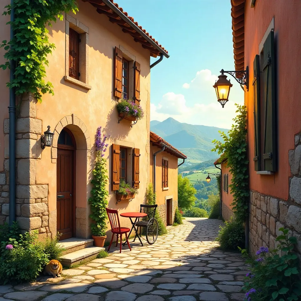 Golden Hour in Okzitanien: Rustic Stone Street
