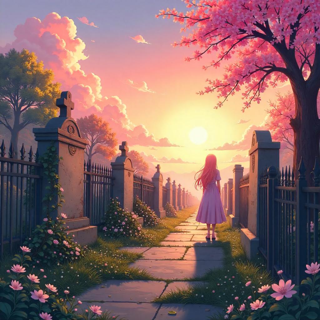 Sunrise in an Anime Graveyard