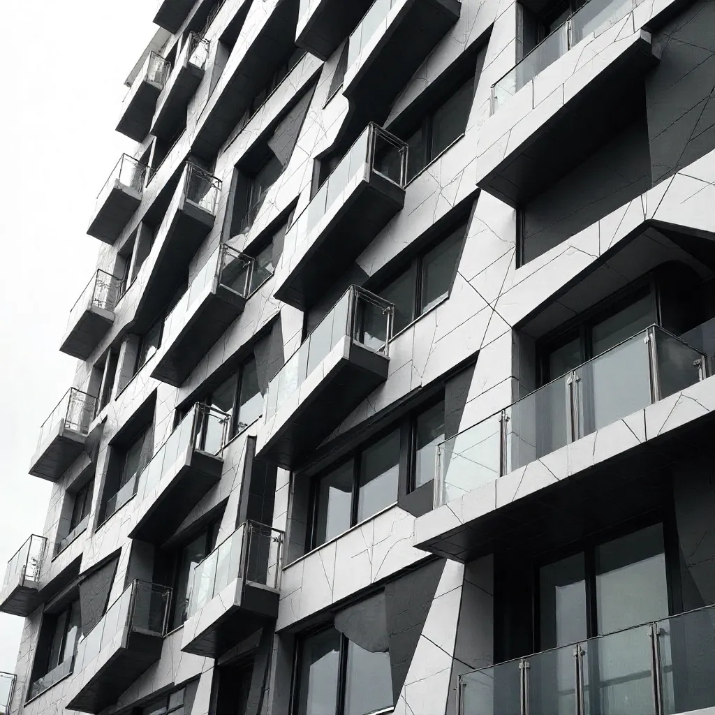Striking Black-and-White Geometric Facade