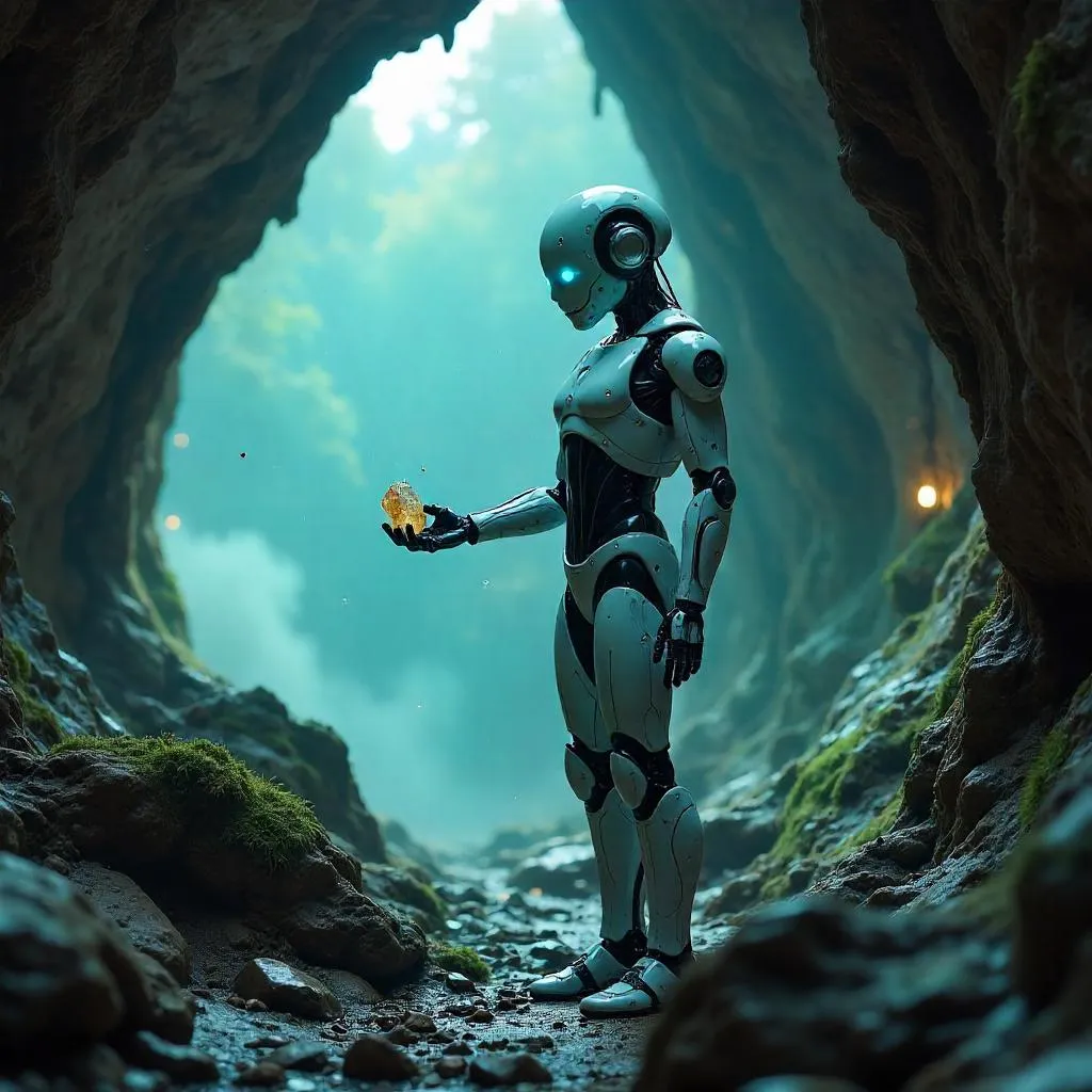 Photorealistic Android in a Cavern