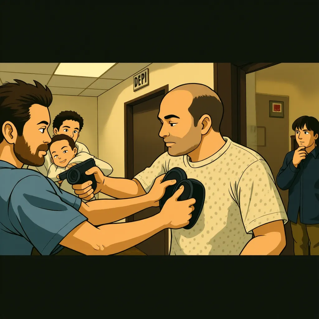 Jason Statham, Glenn Howerton, Brian Swibel, and Donnie Smith in Crank (2006) - Anime style