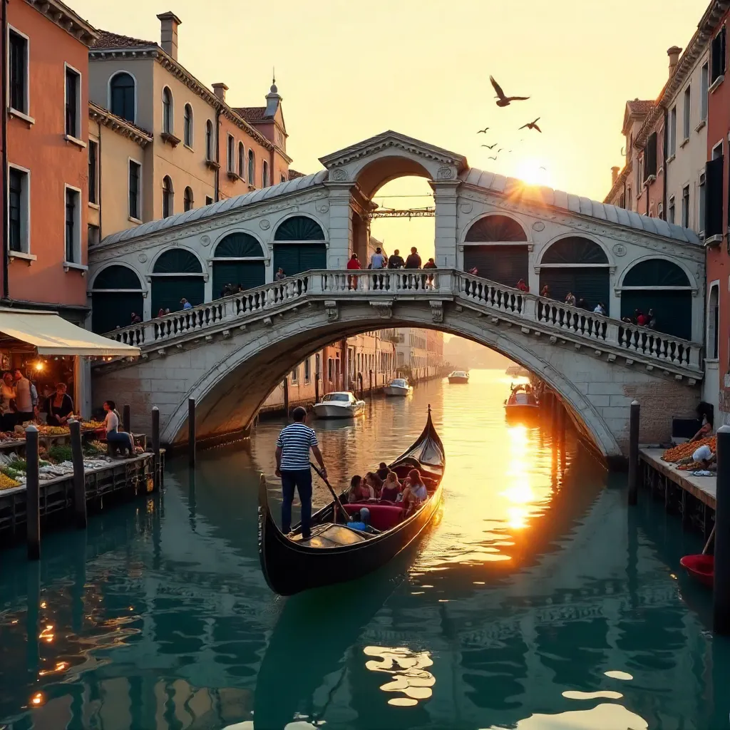 Rialto Bridge over the Grand Canal: Venice in Motion