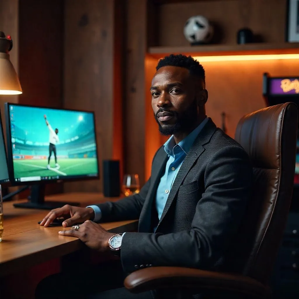 Professional Black Man in a Modern Man Cave