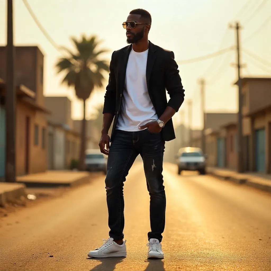 Confident Urban Style on a Kaduna Street