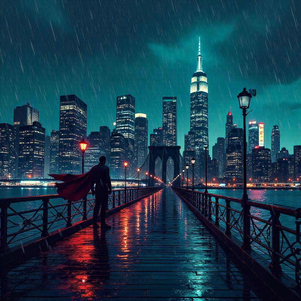 Neon City Pier: A Comic-Book Nightscape