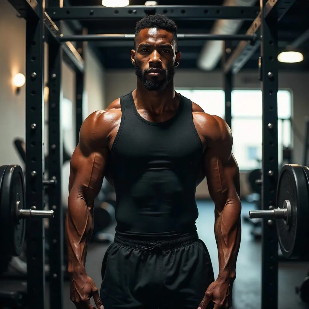 Confident Black Man in a Gym - Photoreal Portrait