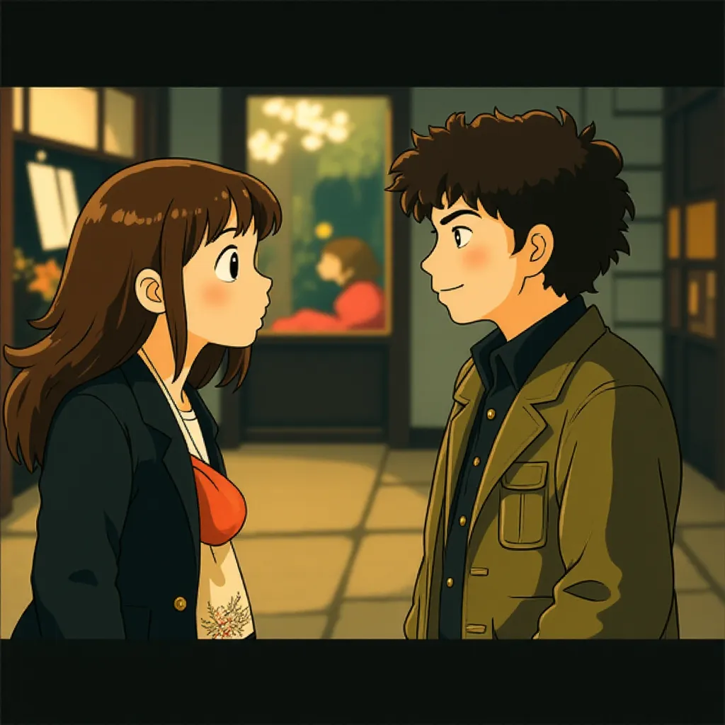 Anne Hathaway and Adrian Grenier in The Devil Wears Prada (2006) - Anime style