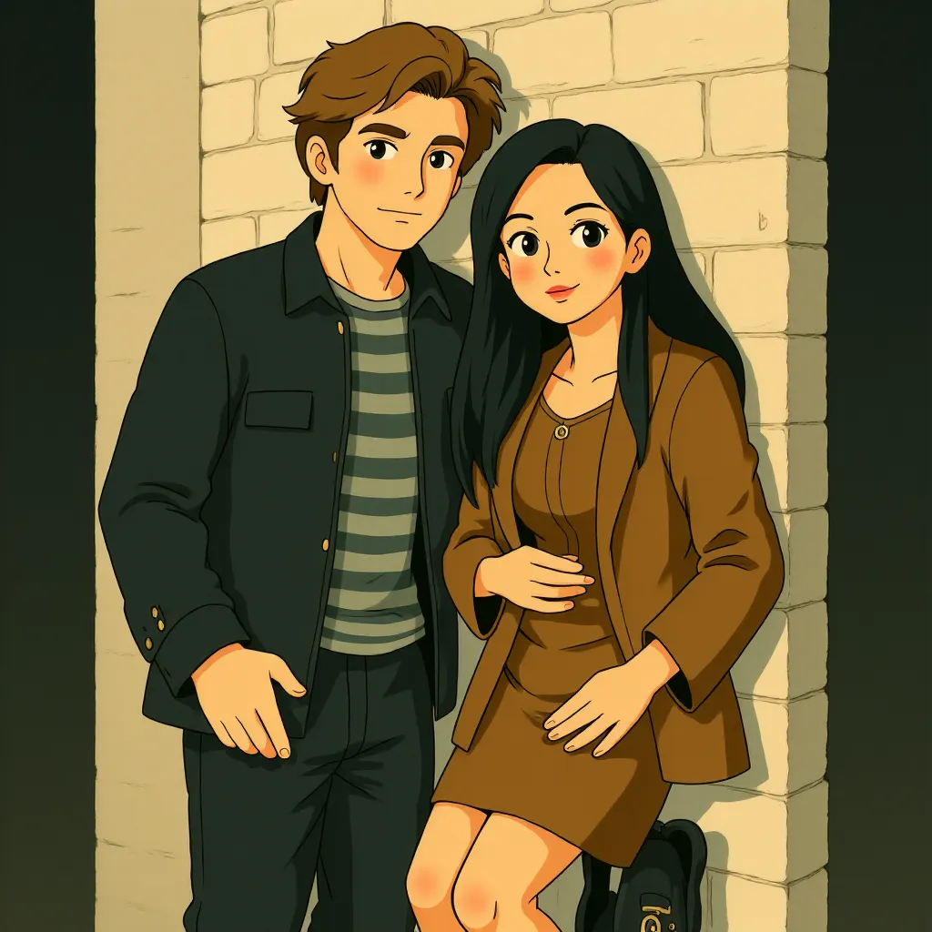 Demi Moore and Rob Lowe at an event for The Substance (2024) - Ghibli style