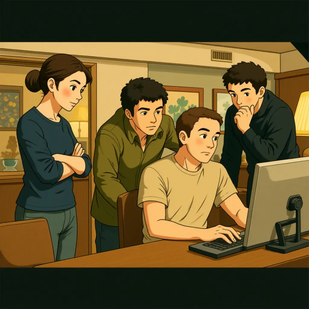 Josh Brolin, Benicio Del Toro, Matthew Page, and Emily Blunt in Sicario (2015) - Anime style