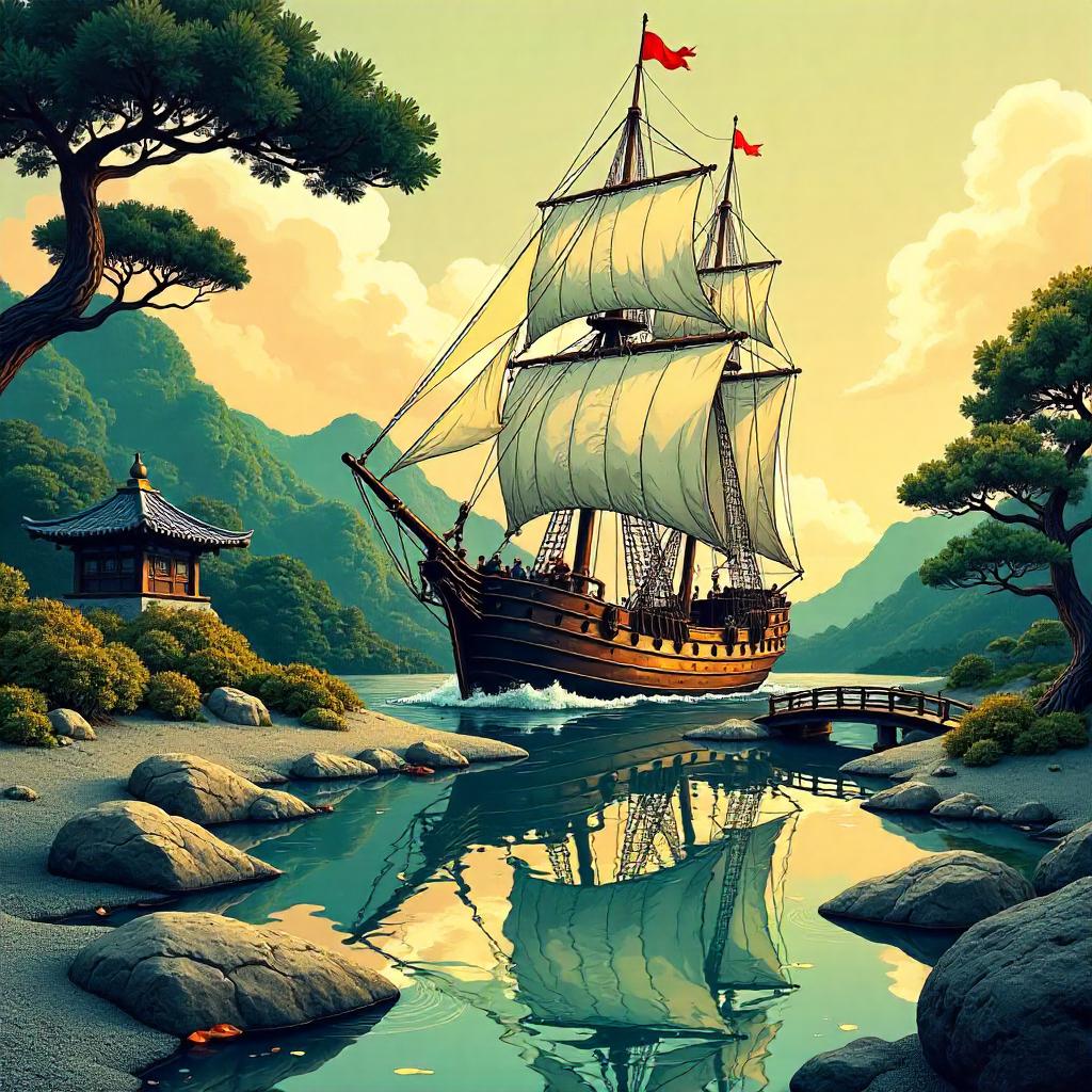 Sailing Ship in a Zen Garden: Comic Splash